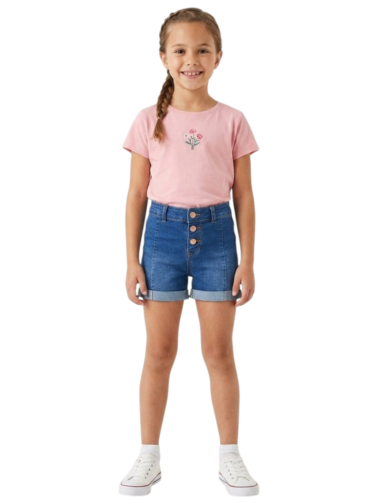 Image for Kids Girl's Plain Jeans Short,Navy
