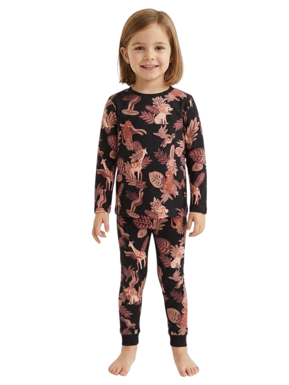 Image for Kids Girl's Printed Pajama Set,Black