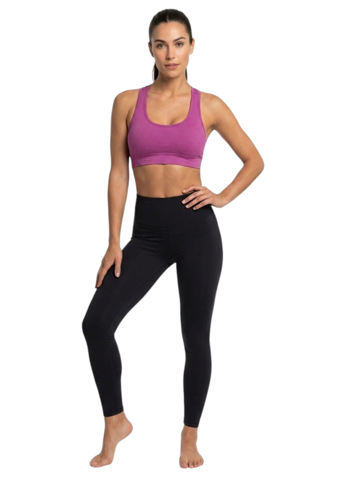 Image for Women's Textured Sport Bra,Mauve