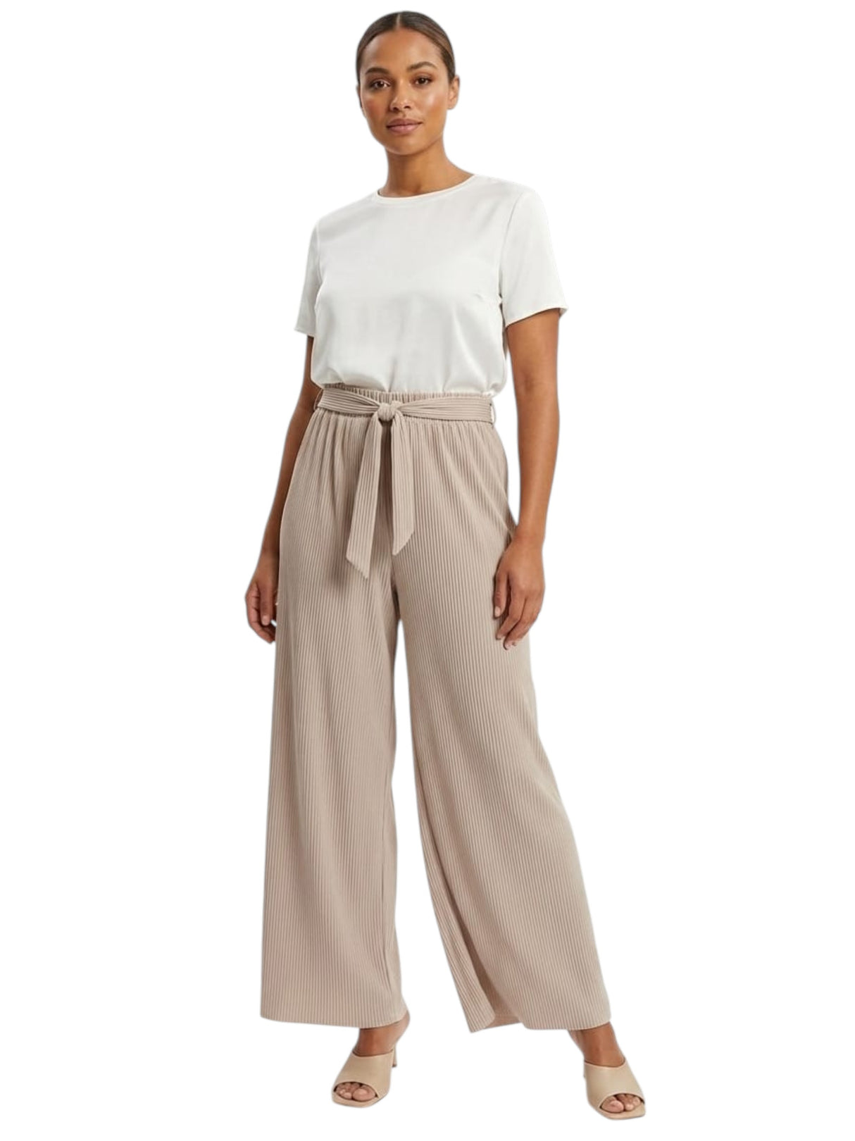 Image for Women's Pleated Pant,Beige