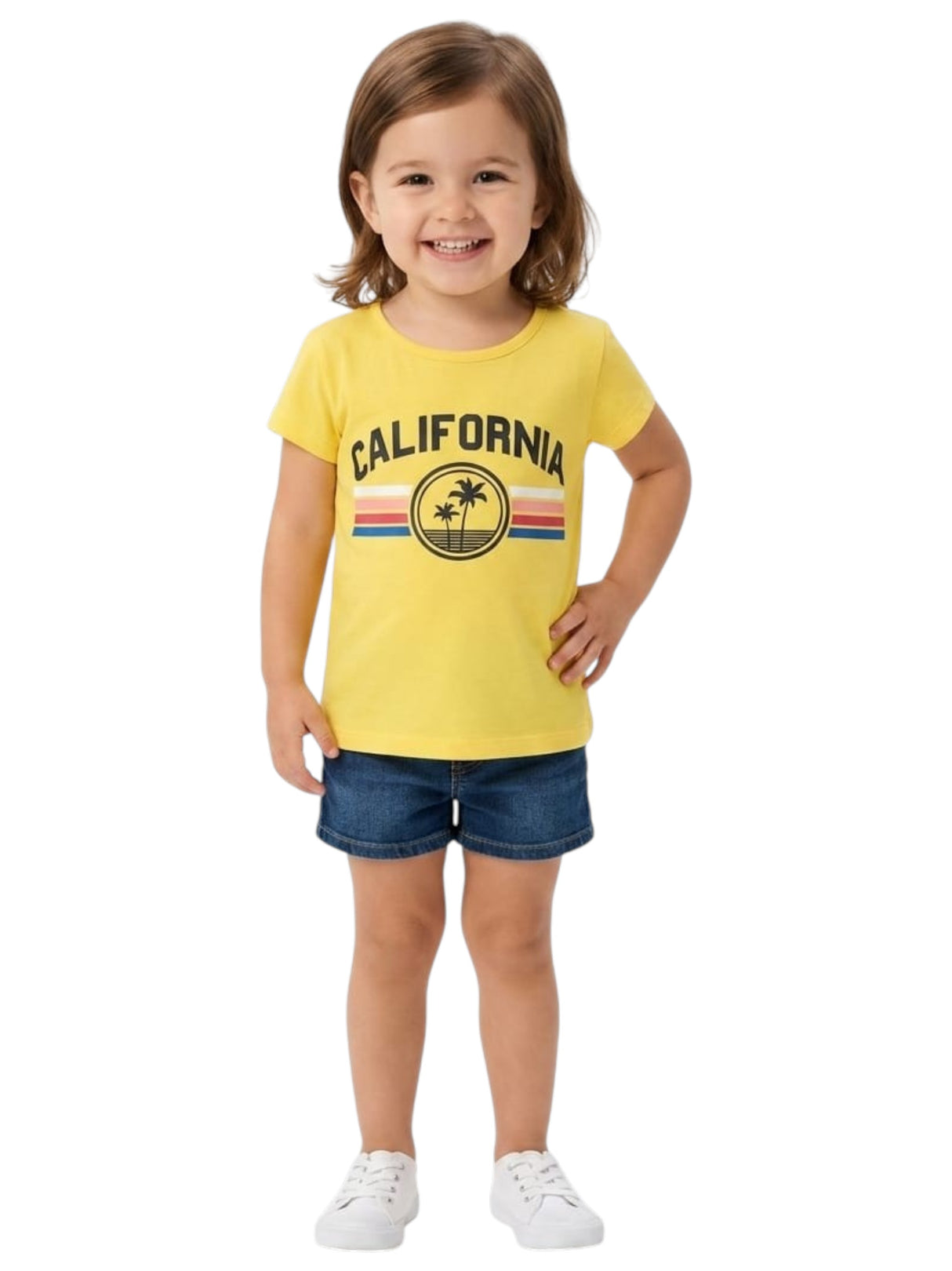 Image for Kids Girl's Printed Top,Yellow