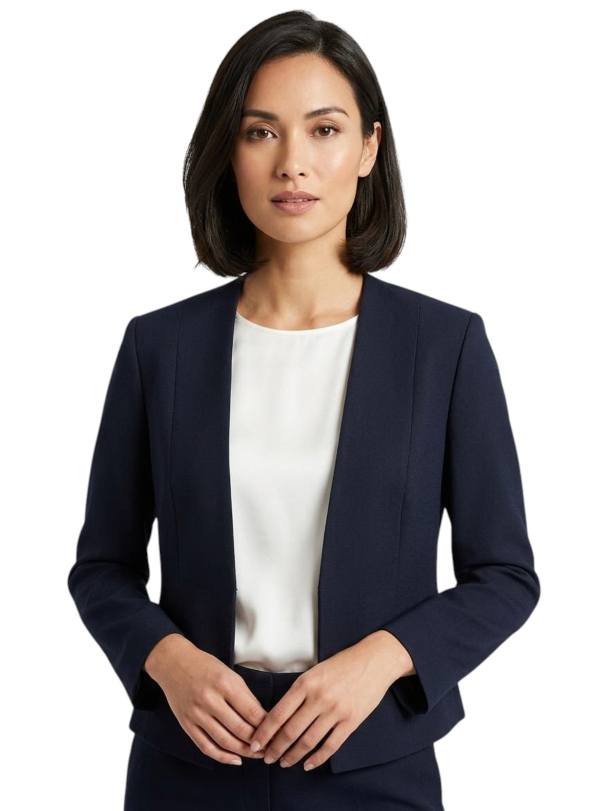 Image for Women'sd Plain Solid Blazer,Navy