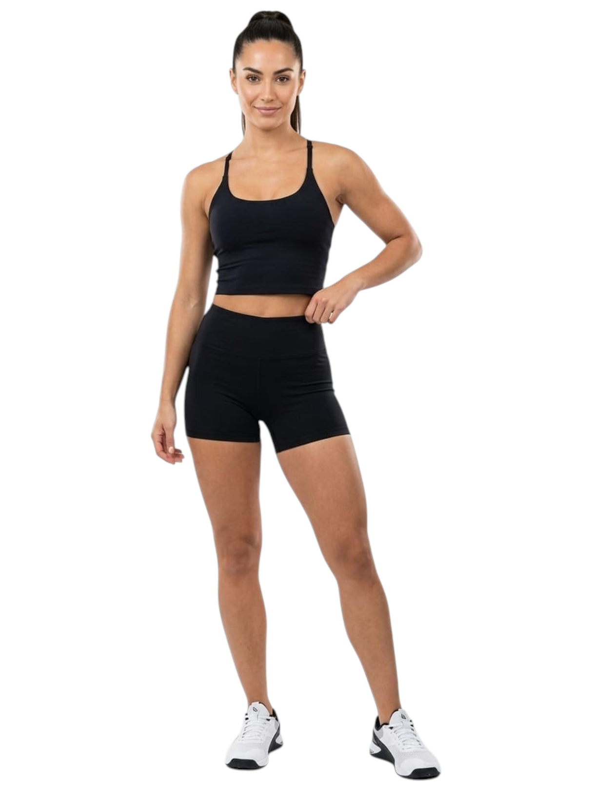 Image for Women's Plain Sport Crop Top,Black