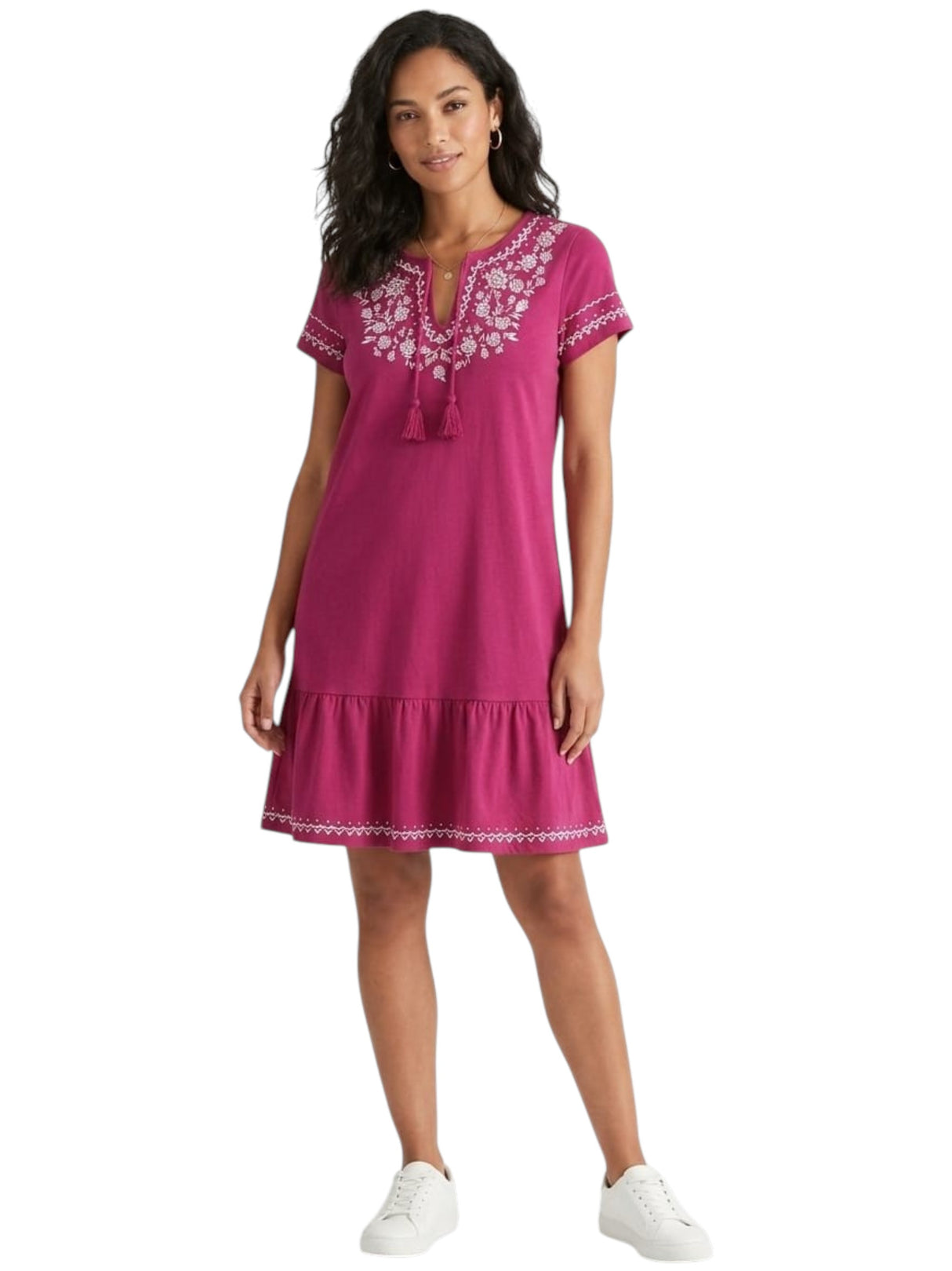 Image for Women's Printed Dress,Fuchsia