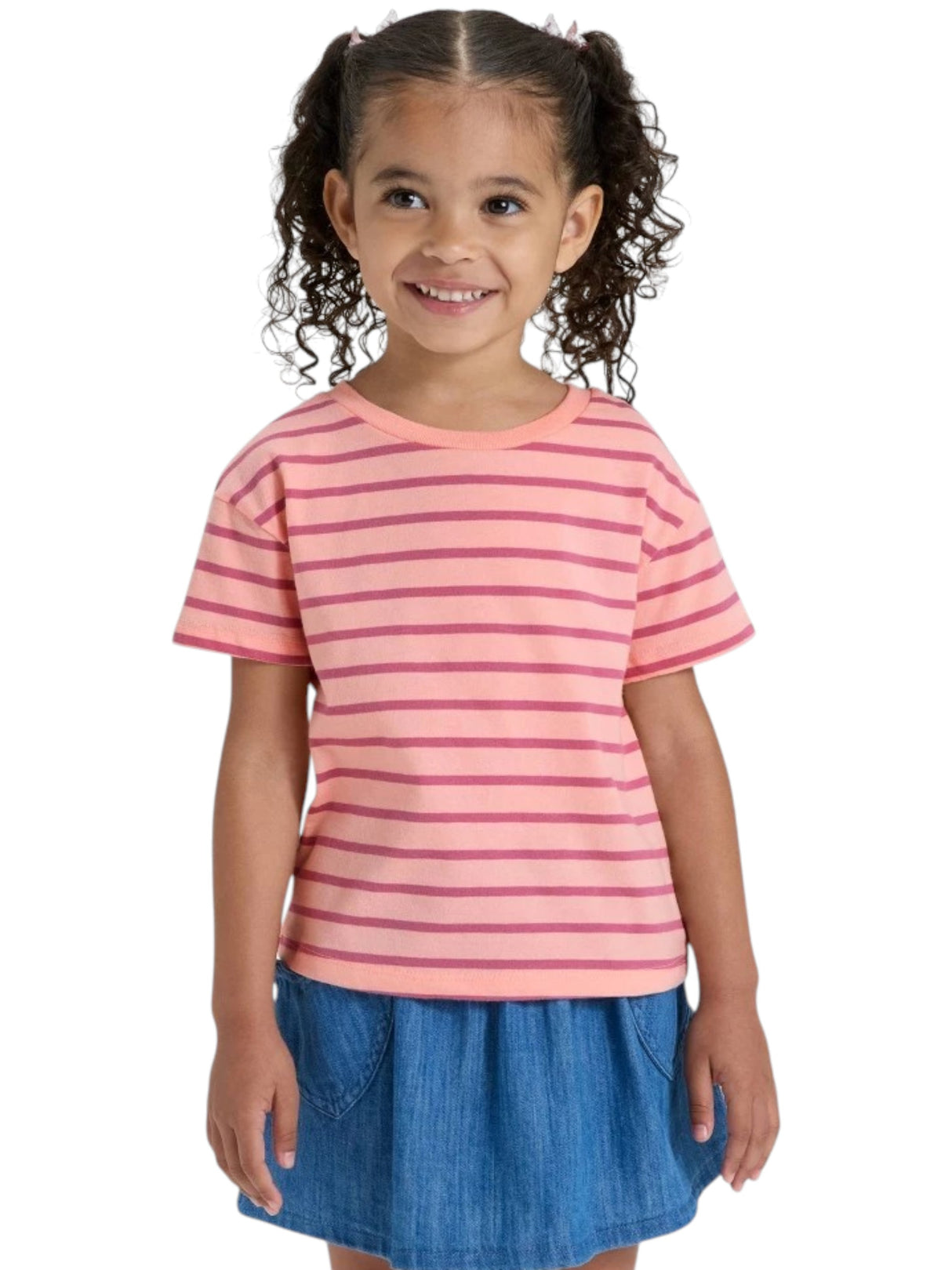 Image for Kids Girl's Stripped Top,Light Apricot