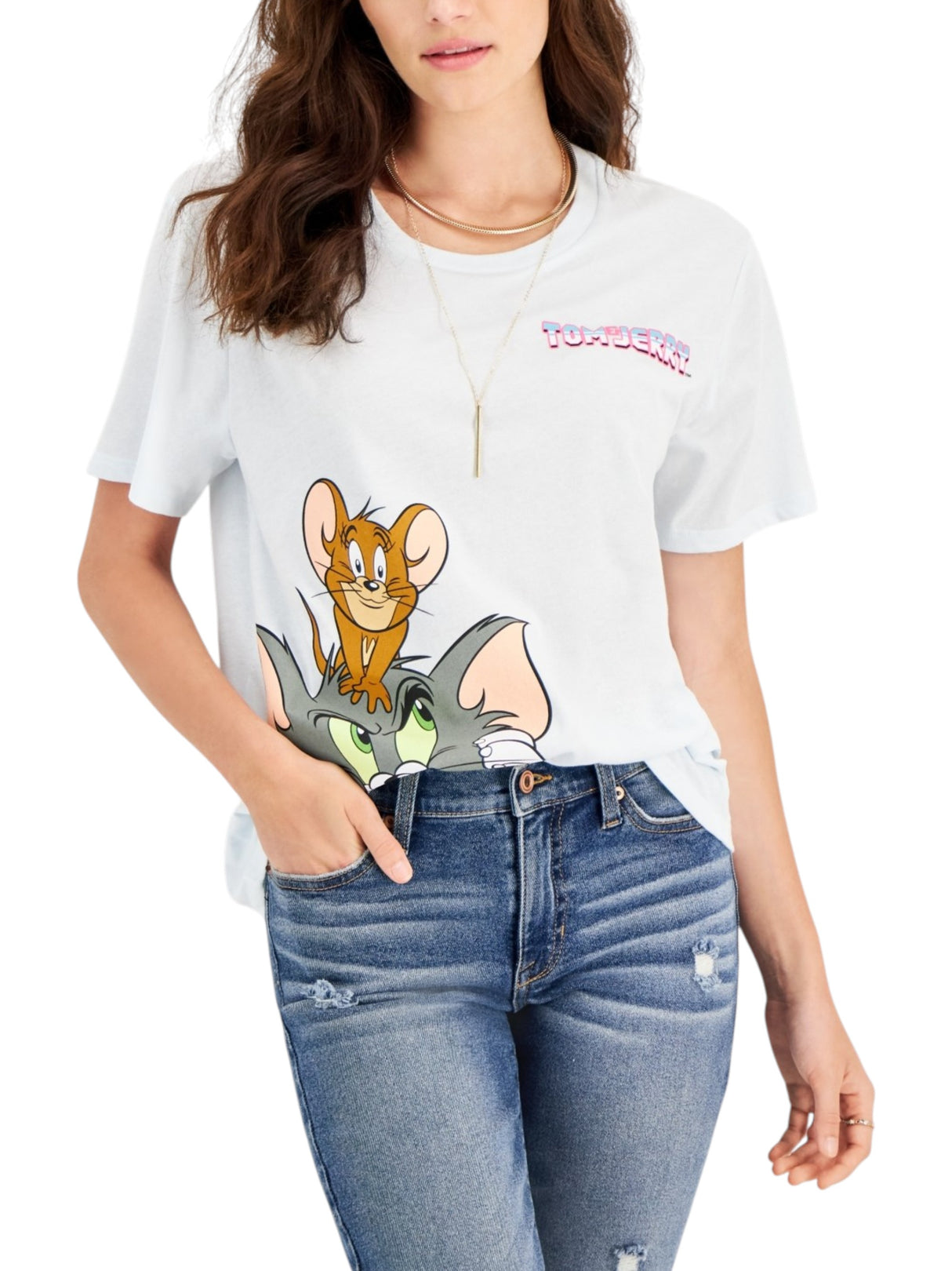 Image for Women's Printed Top,Light Blue