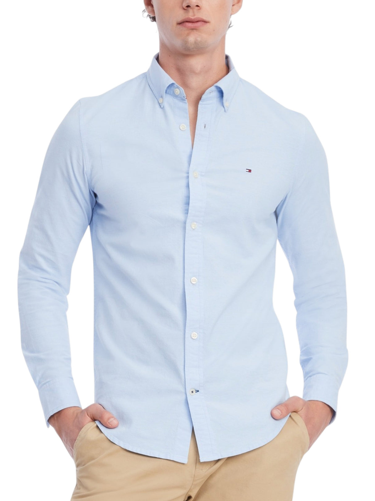 Image for Men's Plain Solid Dress Shirt,Light Blue