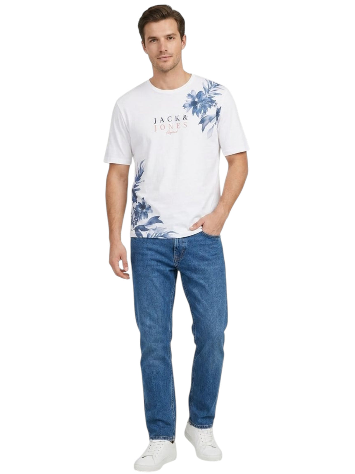 Image for Men's Brand Logo Printed Top,White