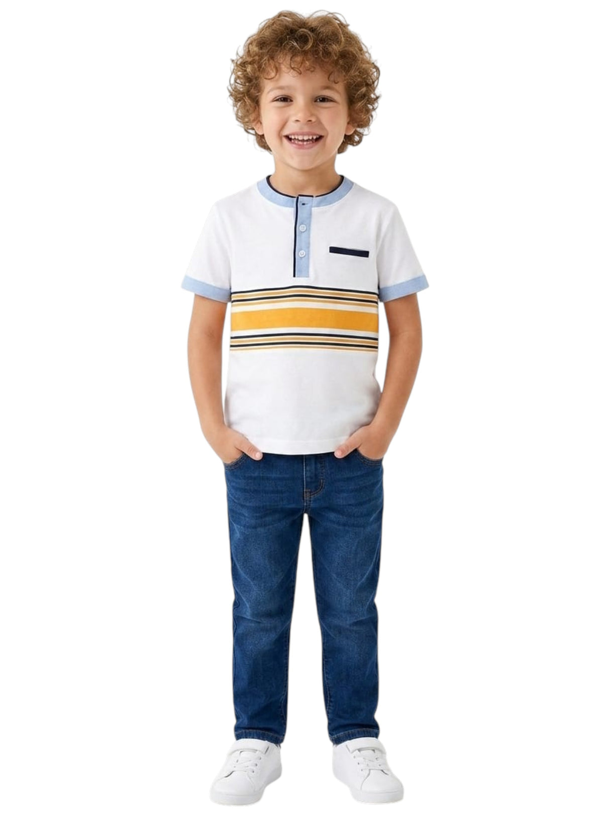Image for Kids Boy's Striped Top,White