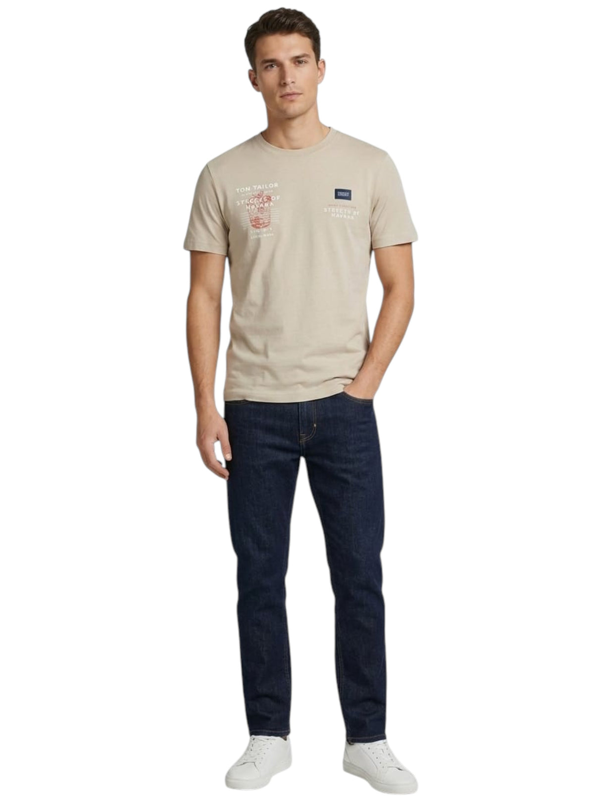 Image for Men's Printed Top,Beige