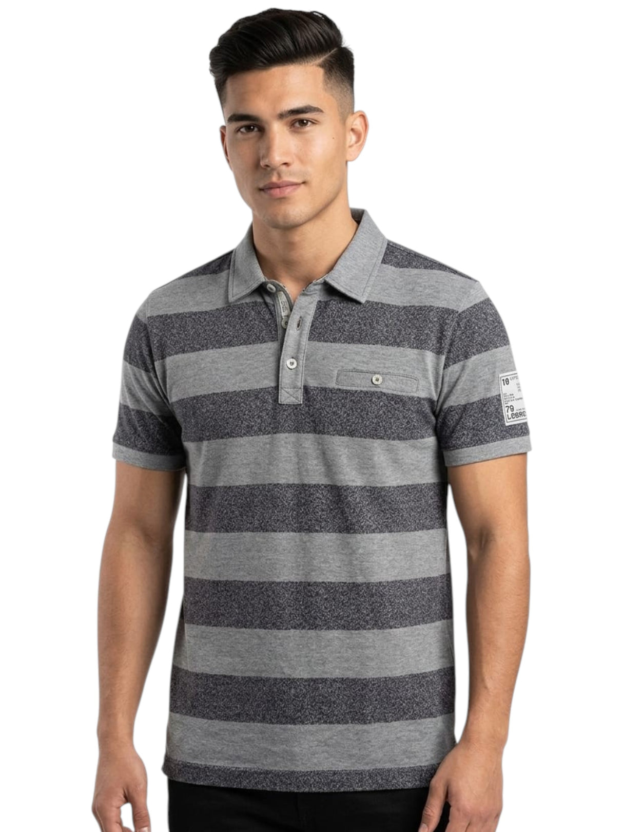 Image for Men's Stripped Top,Grey