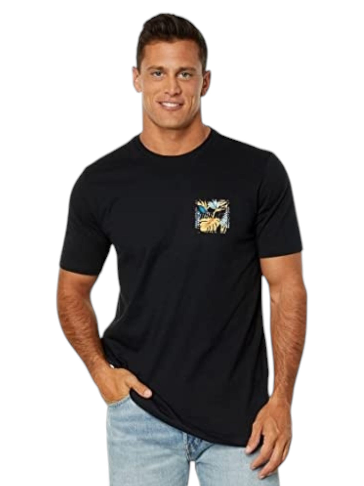 Image for Men's Brand Logo Printed Top,Black