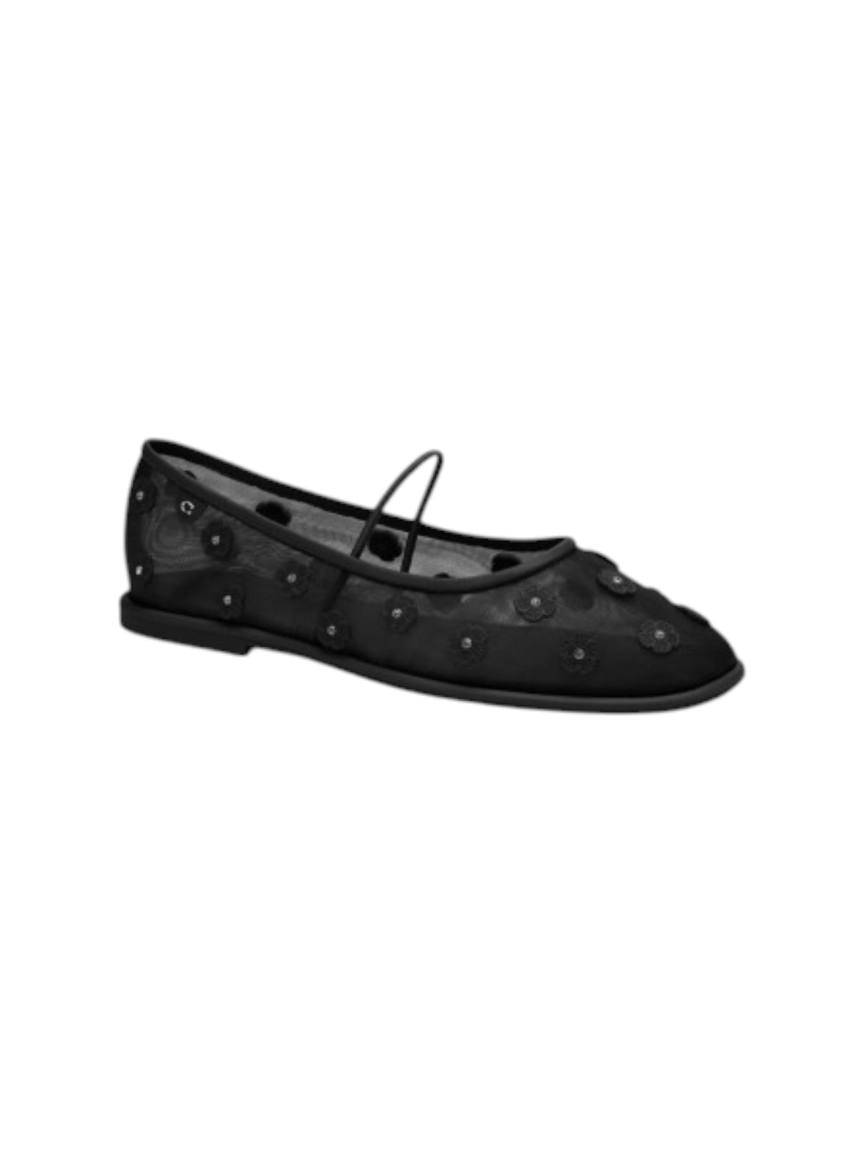 Image for Kids Girl's Floral Mesh Bellorinas,Black