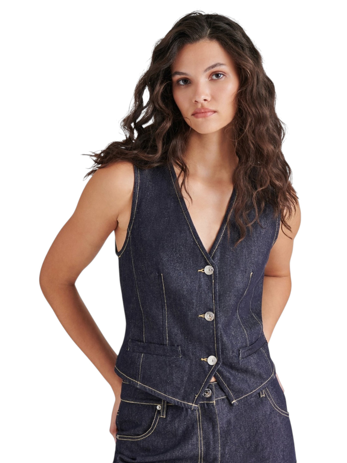 Image for Women's Heather Jeans Vest,Navy
