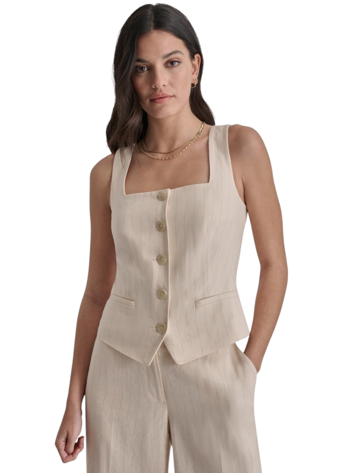 Image for Women's Stripped Top,Light Beige