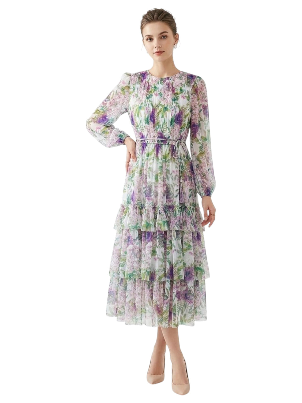 Image for Women's Floral Printed Dress,Multi