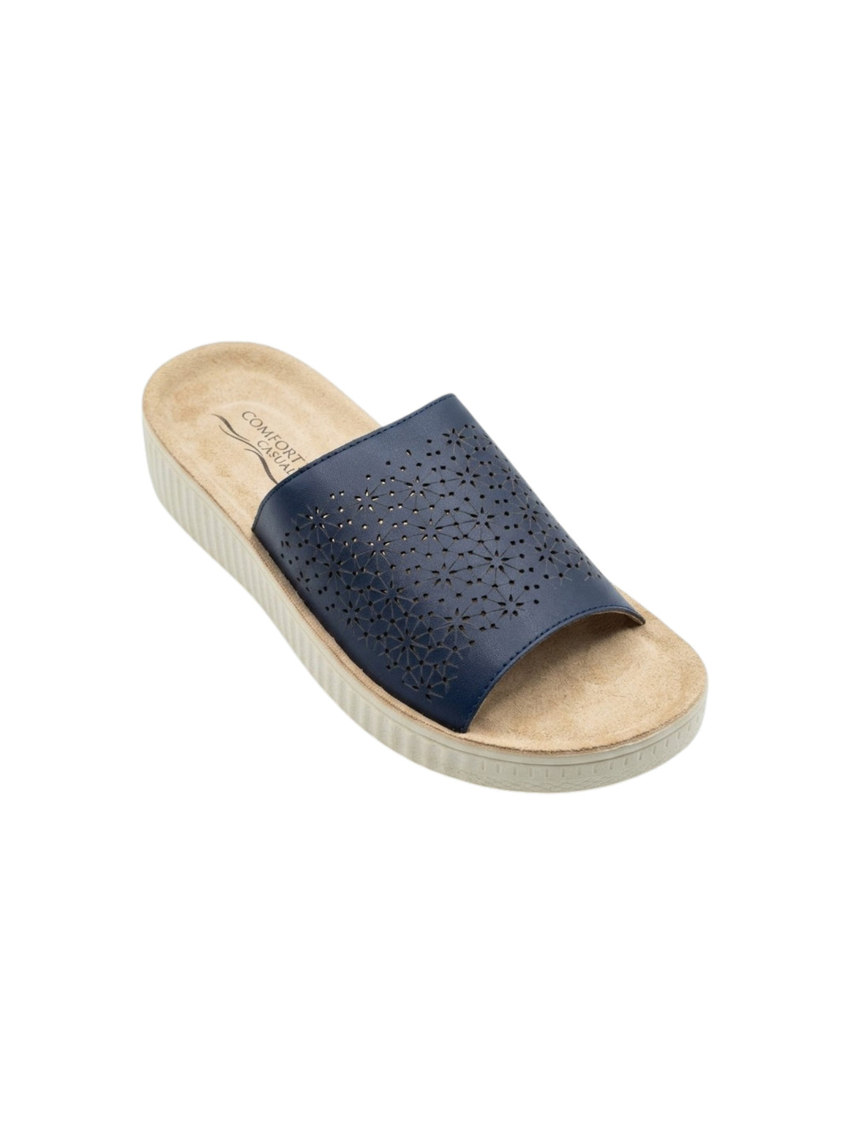 Image for Women's Textured Slippers,Navy/Beige