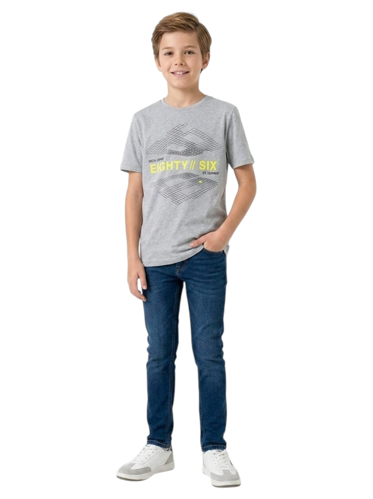 Image for Kids Boy's Printed Top,Grey