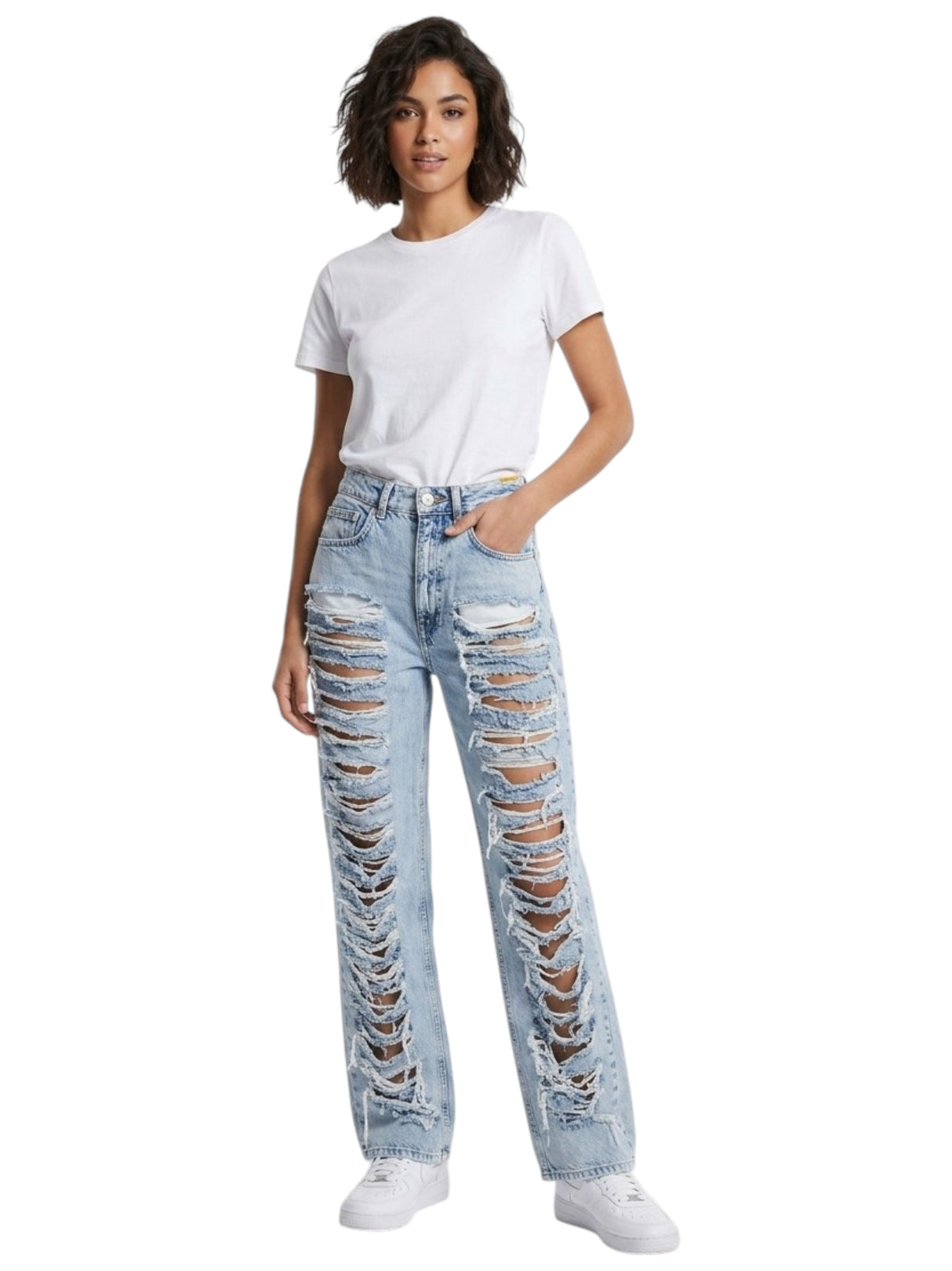 Image for Women's Ripped Jeans,Blue