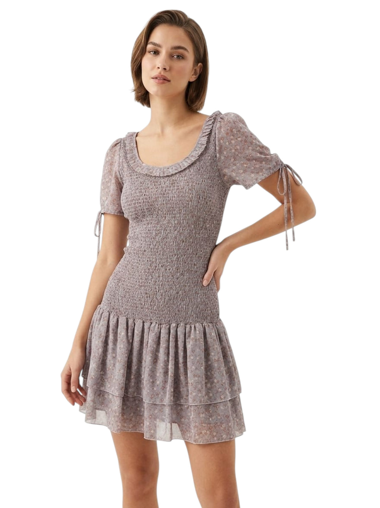 Image for Women's Smocked Ruffled Dress,Multi