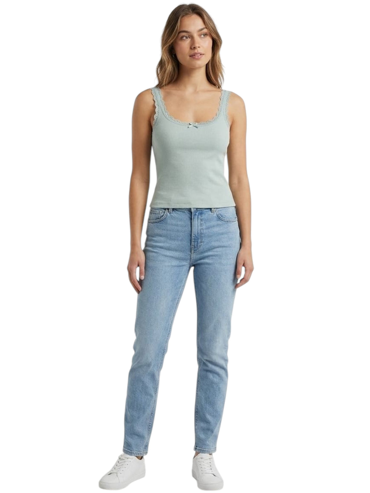 Image for Women's Ribbed Top,Mint Green