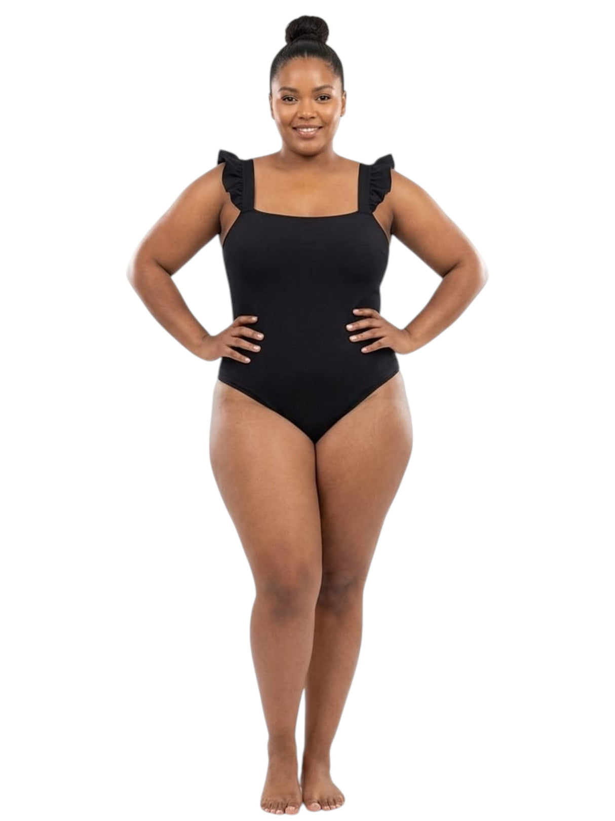 Image for Women's Plain Solid One Pieces Swimsuit,Black