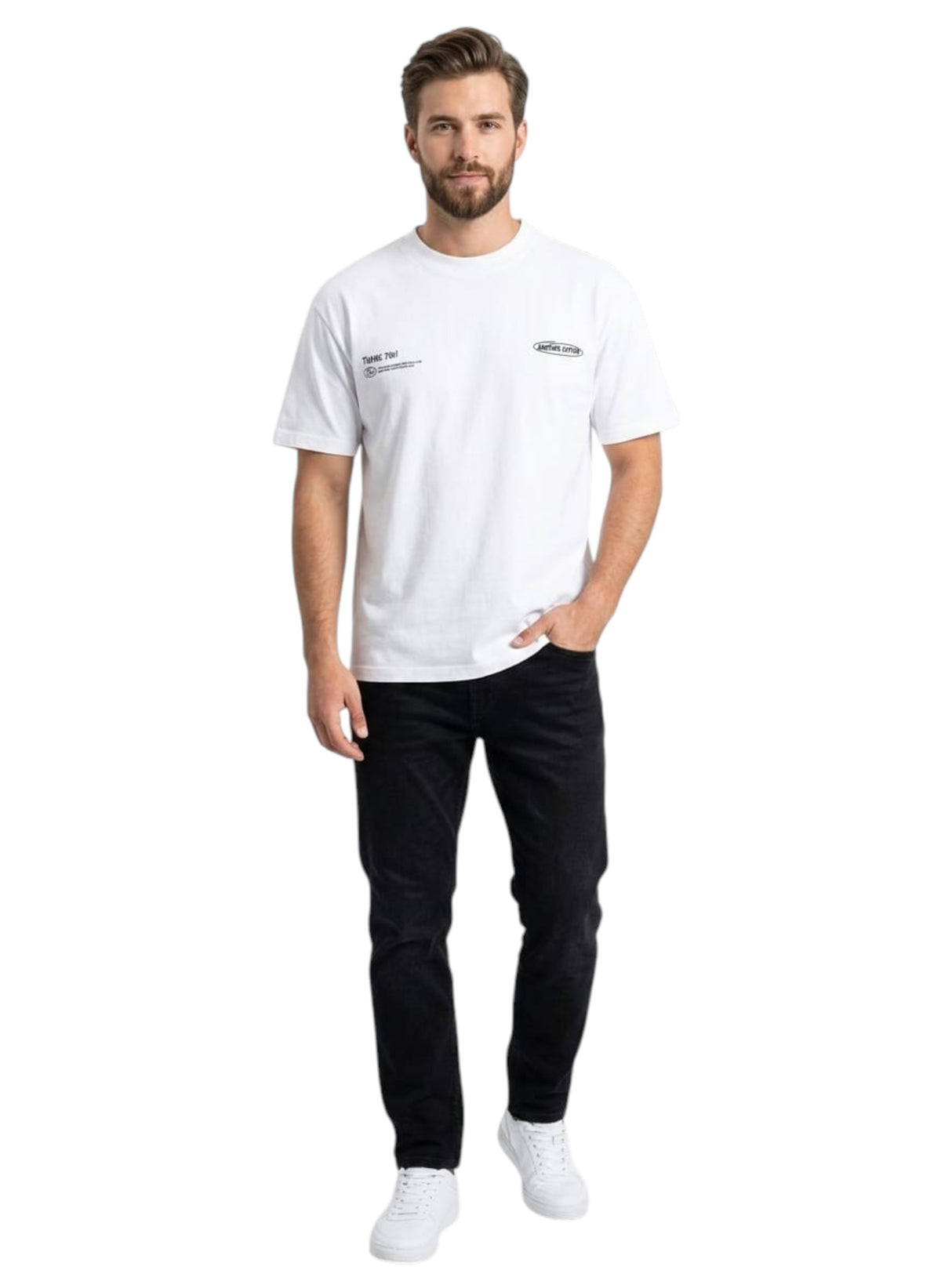 Image for Men's Printed Top,White