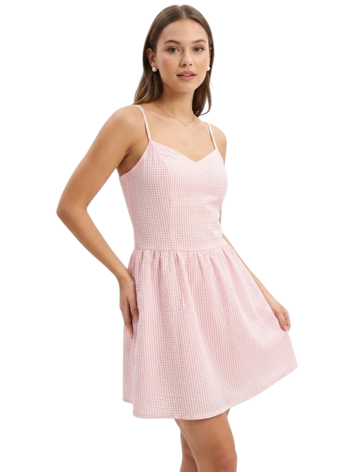 Image for Women 's Plaid Dress,Pink