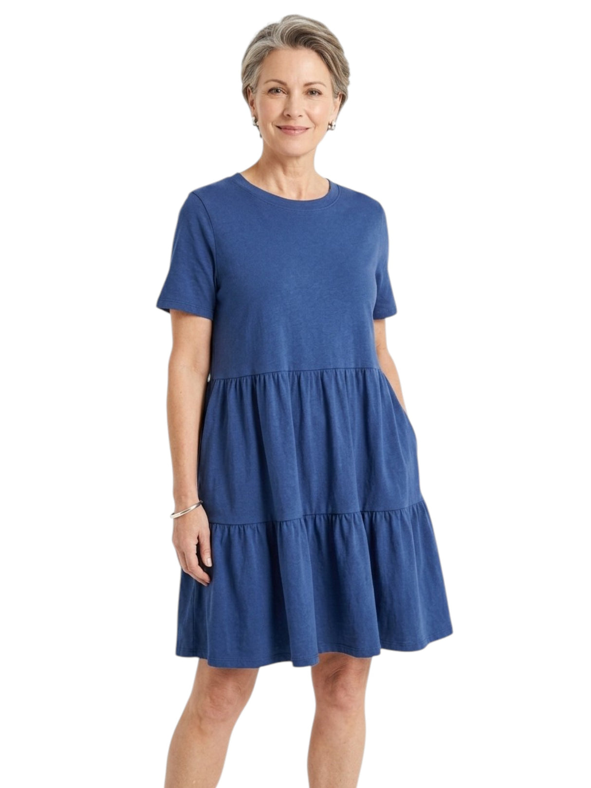 Image for Women's Plain Solid Dress,Navy Blue