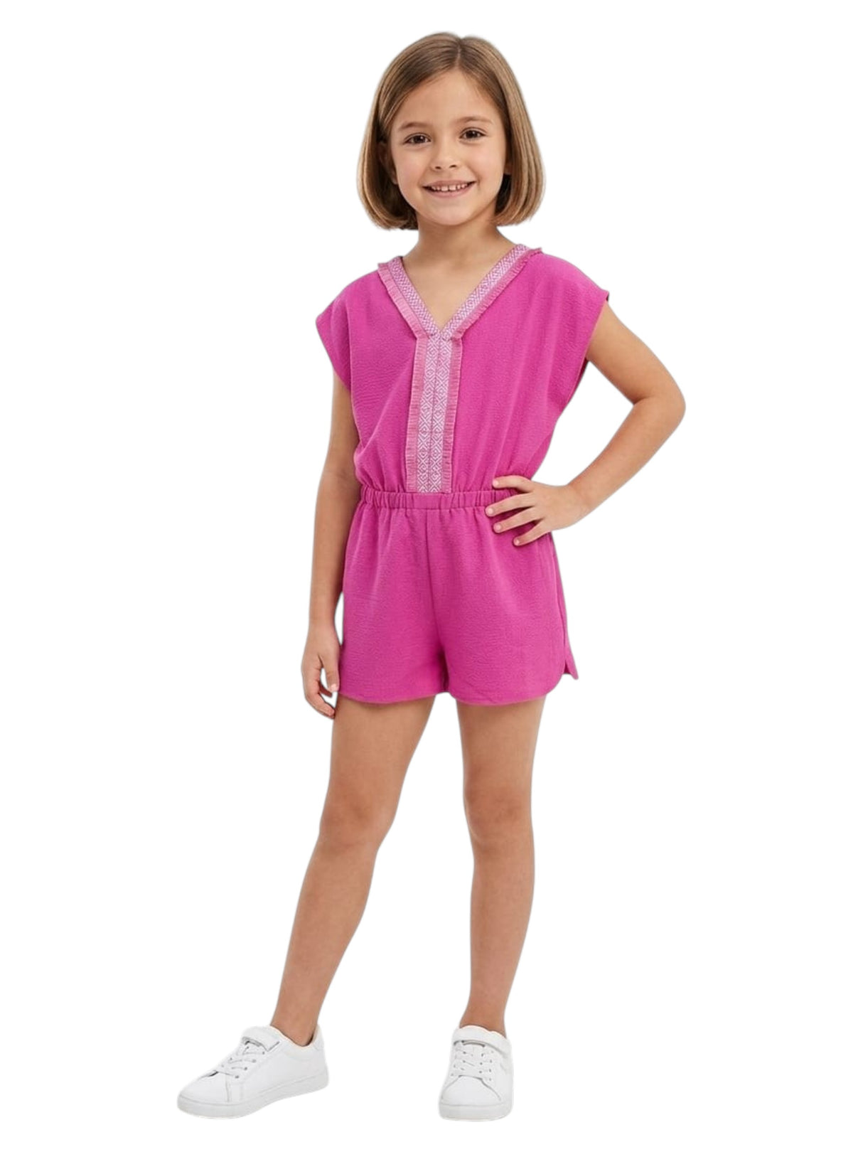 Image for Kids Girl's Textured Jumpsuit,Pink