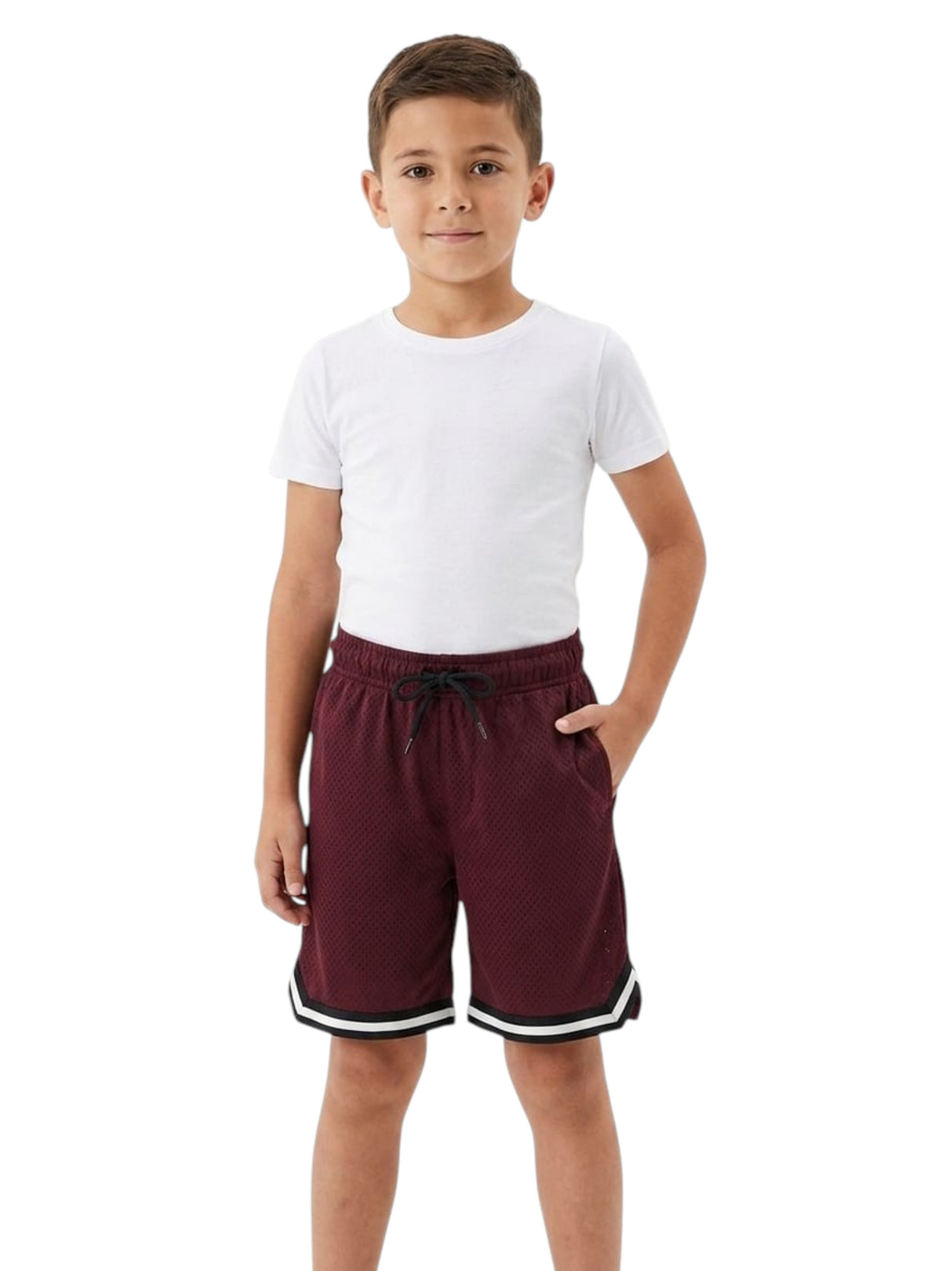 Image for Kids Boy's Textured Short,Burgundy
