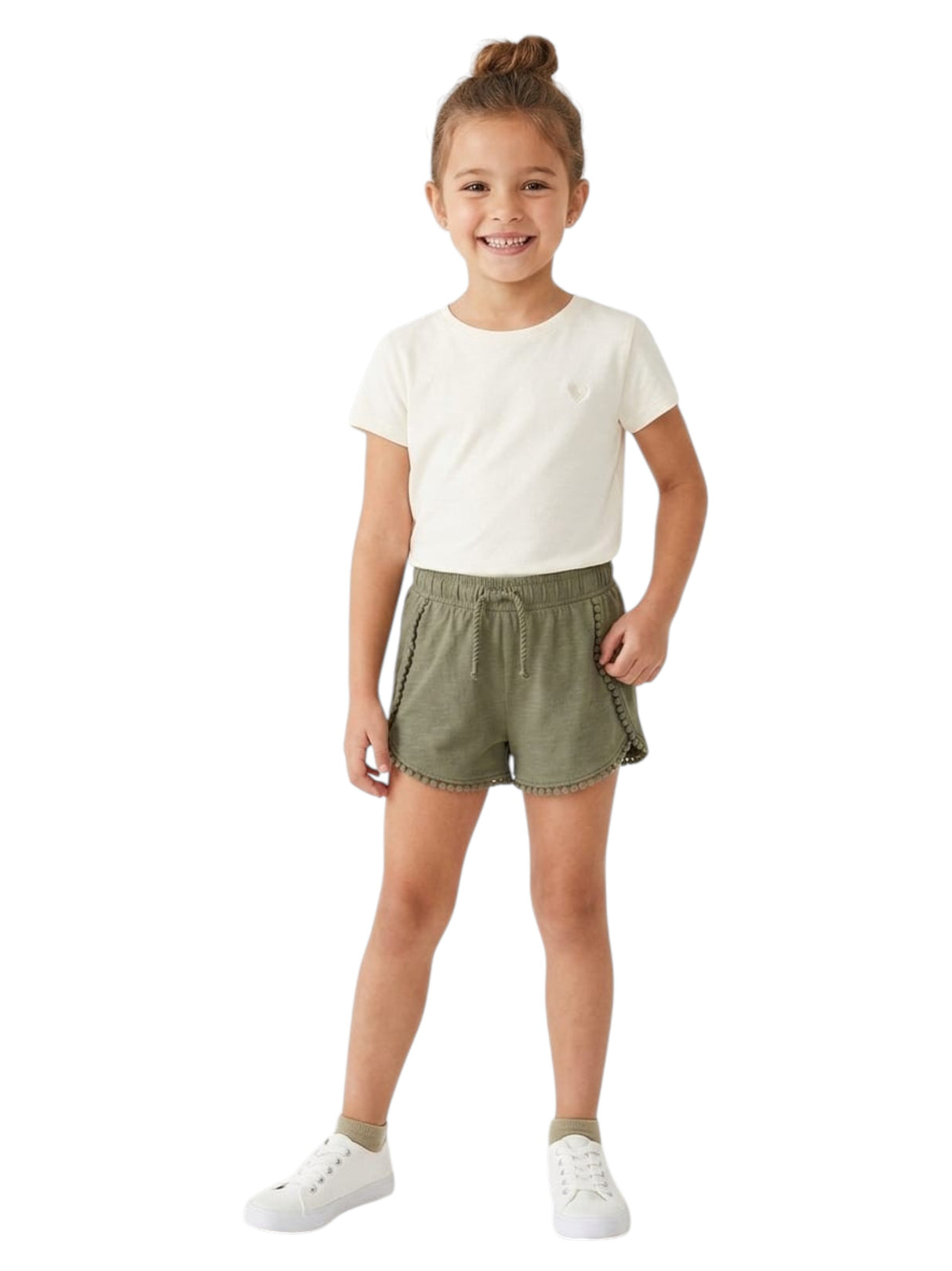 Image for Kids Girl's Textutred Short,Olive