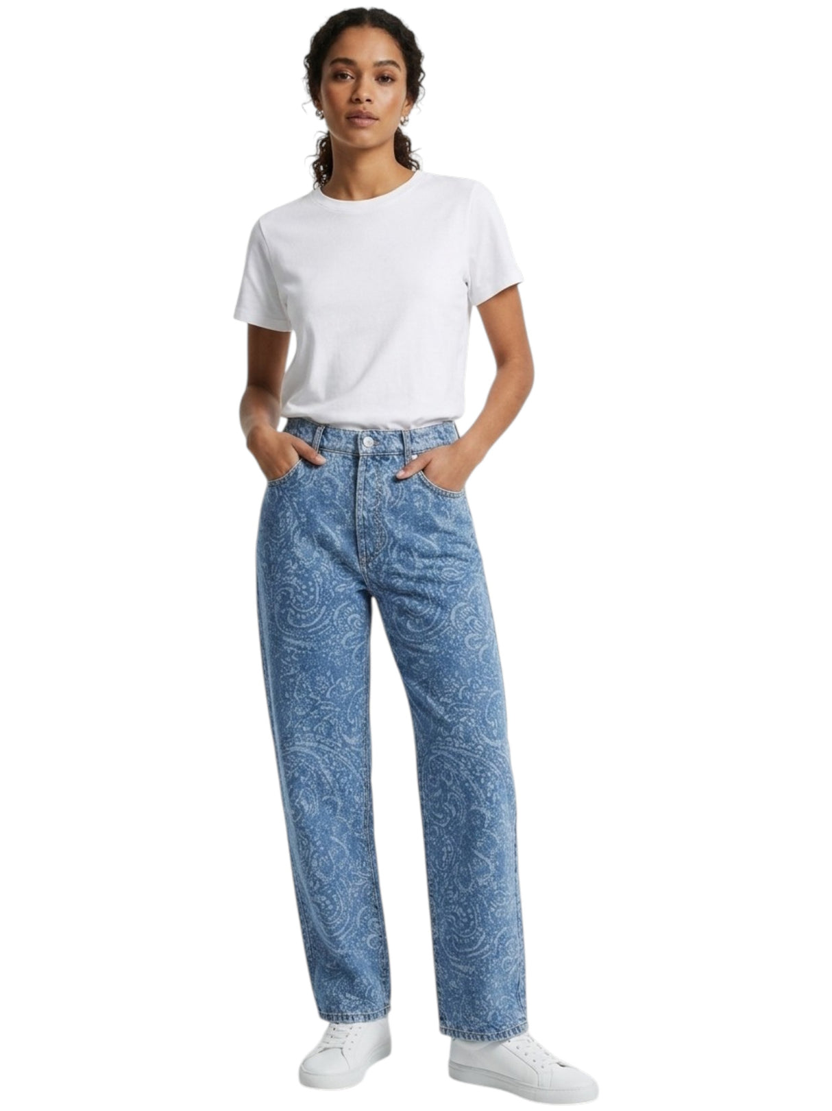 Image for Women's Printed Jeans ,Blue