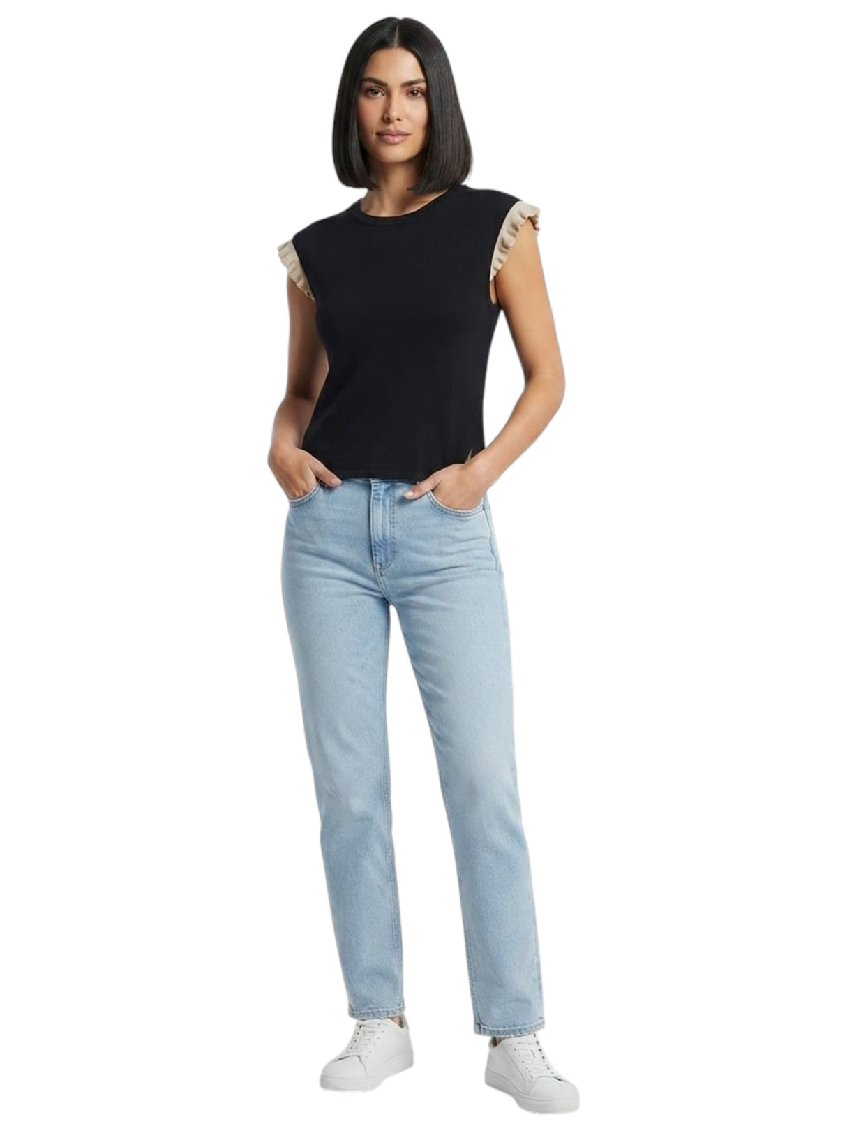 Image for Women's Color Blocked Top, Black