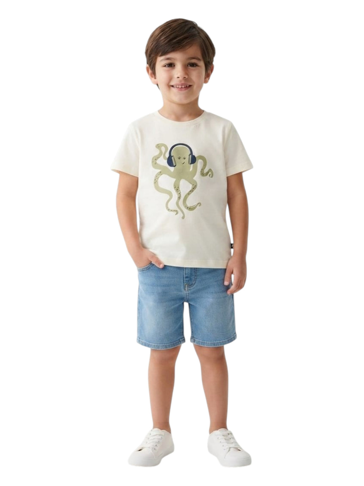 Image for Kids Boy's Printed Top,Light Beige