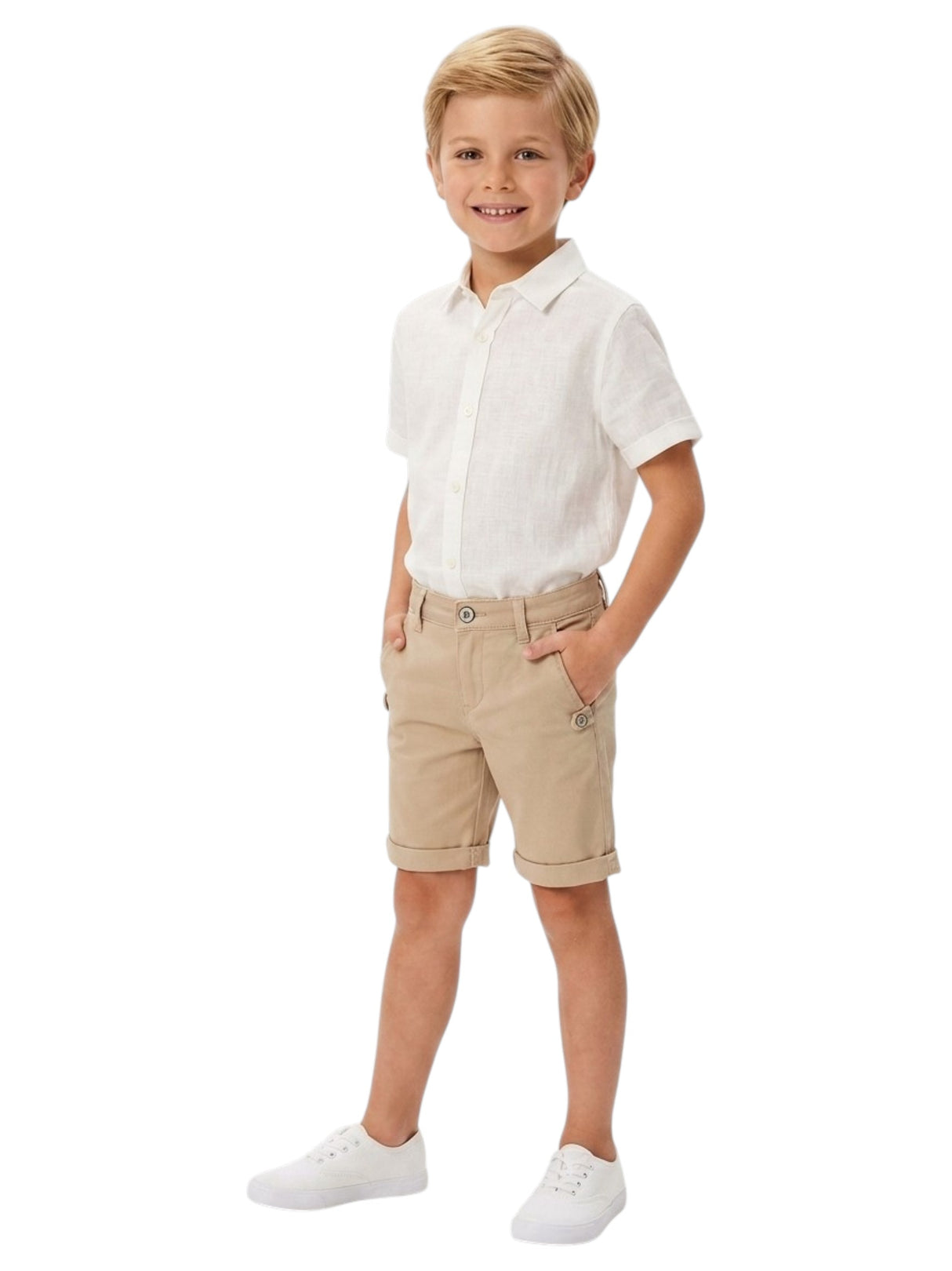 Image for Kids Boy's Plain Solid Short,Beige