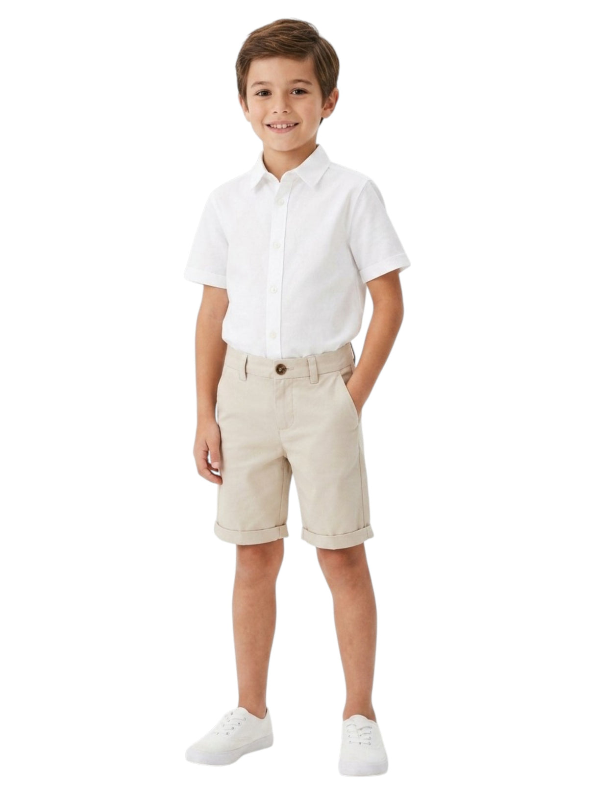 Image for Kids Boy's Plain Solid Short,Beige
