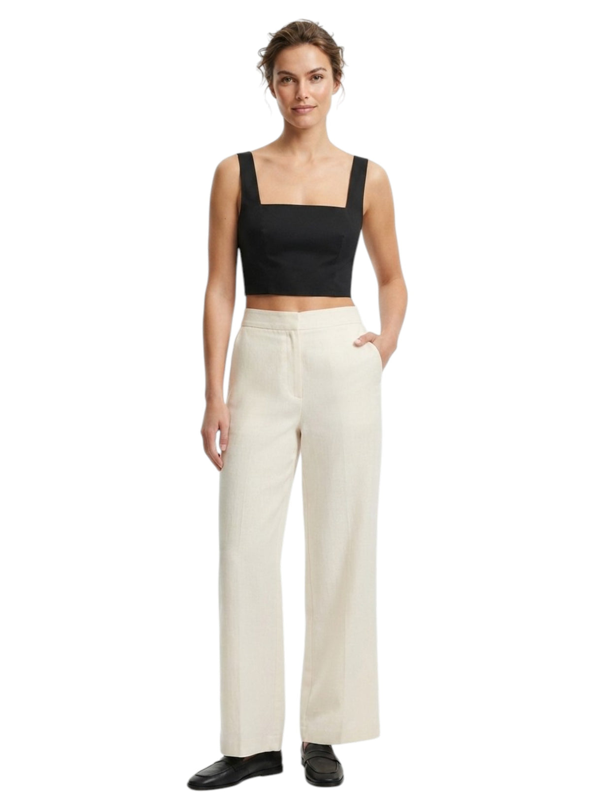 Image for Women's Plain Crop Top,Black