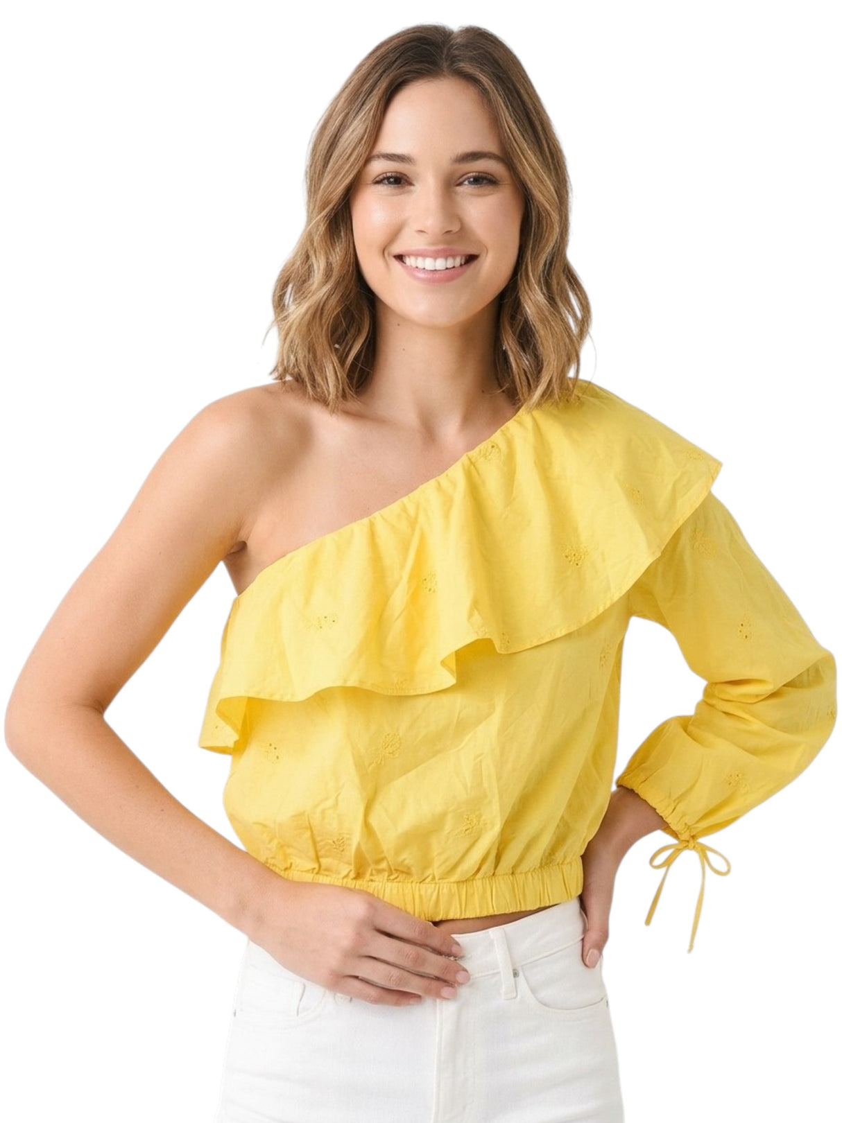 Image for Women's Embroidered Top,Yellow
