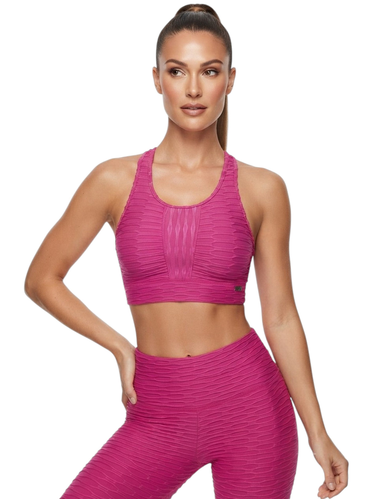 Image for Women's Textured Sport Top,Hot Pink
