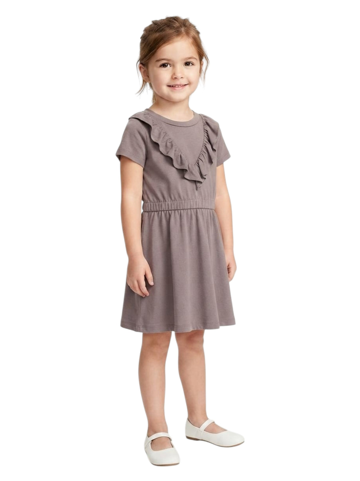 Image for Kids Girl's Plain Dress,Brown