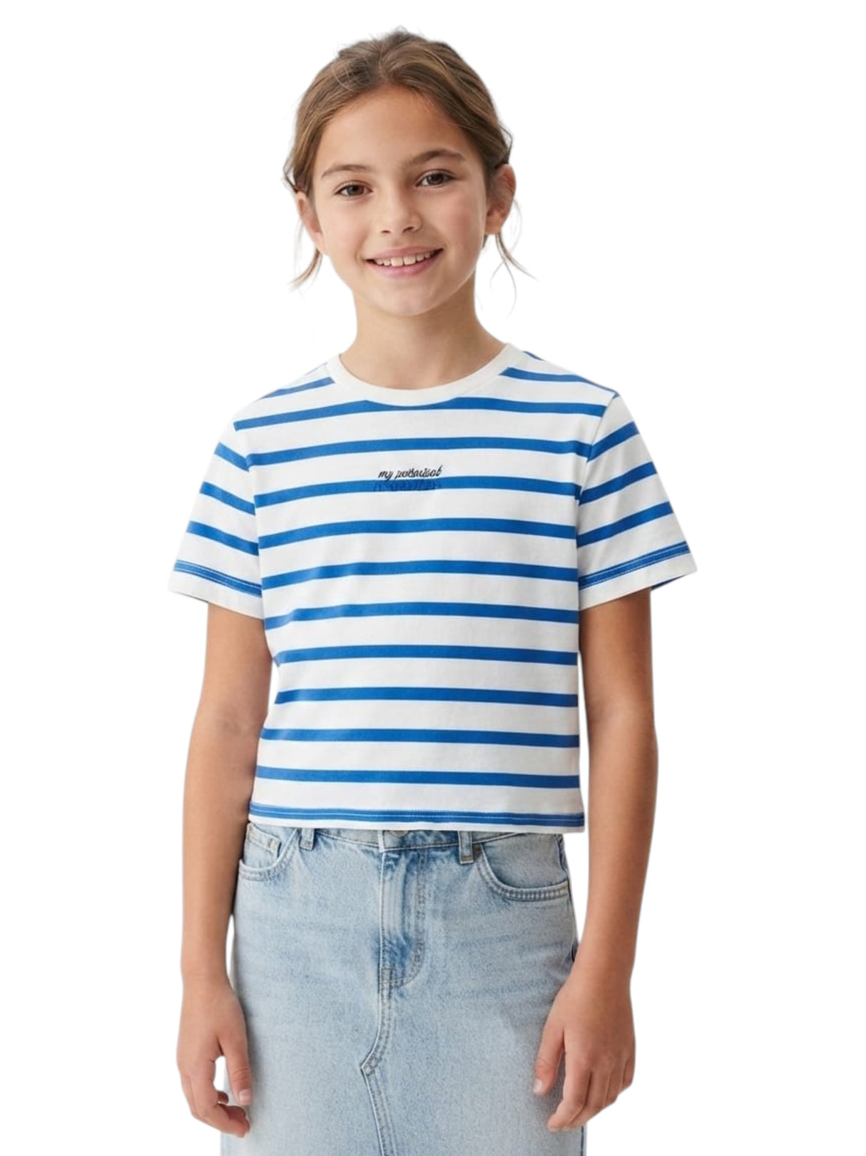 Image for Kids Girl'S Stripped Top,White