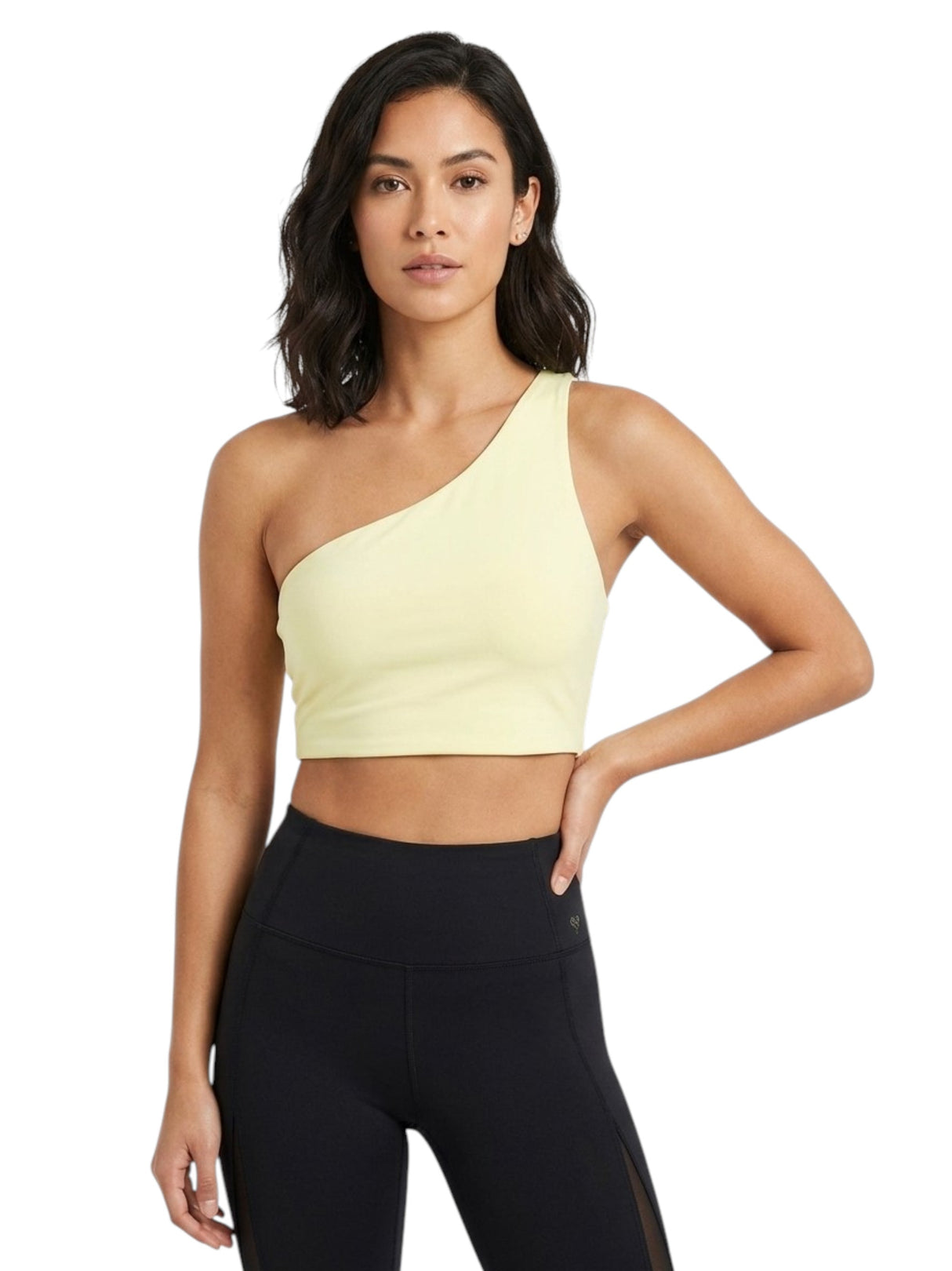 Image for Women's Plain Solid Crop Top,Light Yellow