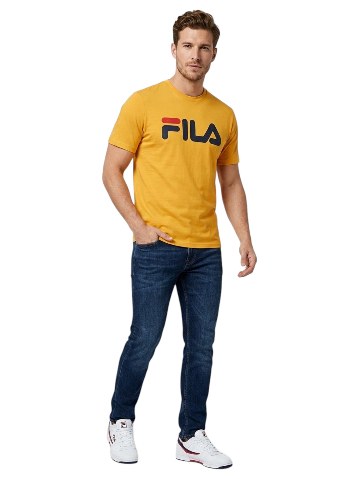 Image for Men's Brand Logo Printed Top,Yellow