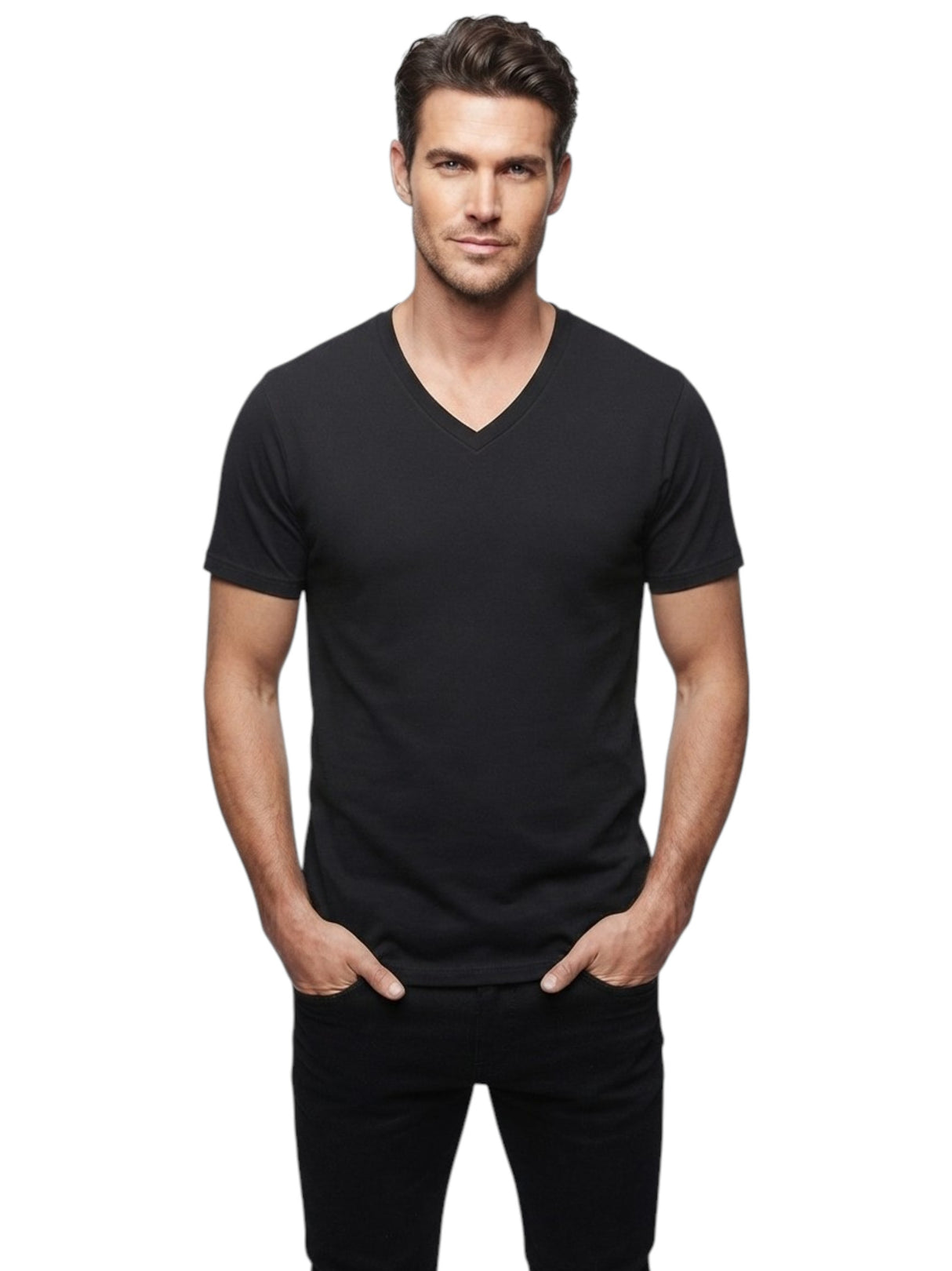 Image for Men's Plain Solid Top,Black