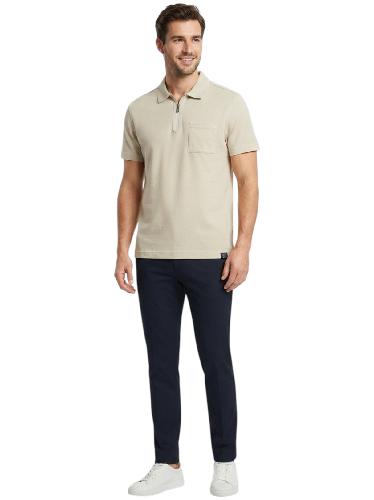Image for Men's Plain Solid Top,Beige