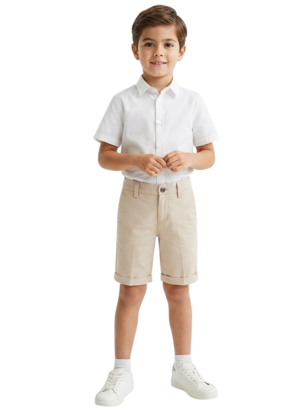 Image for Kids Boy's Plain Shorts,Beige