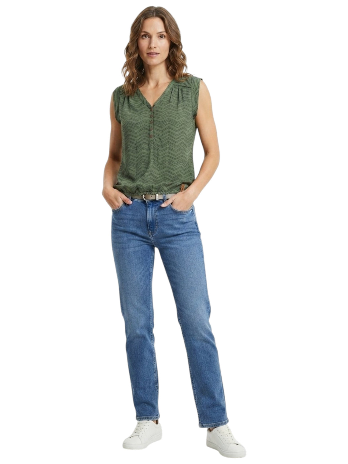 Image for Women's Printed Top,Olive