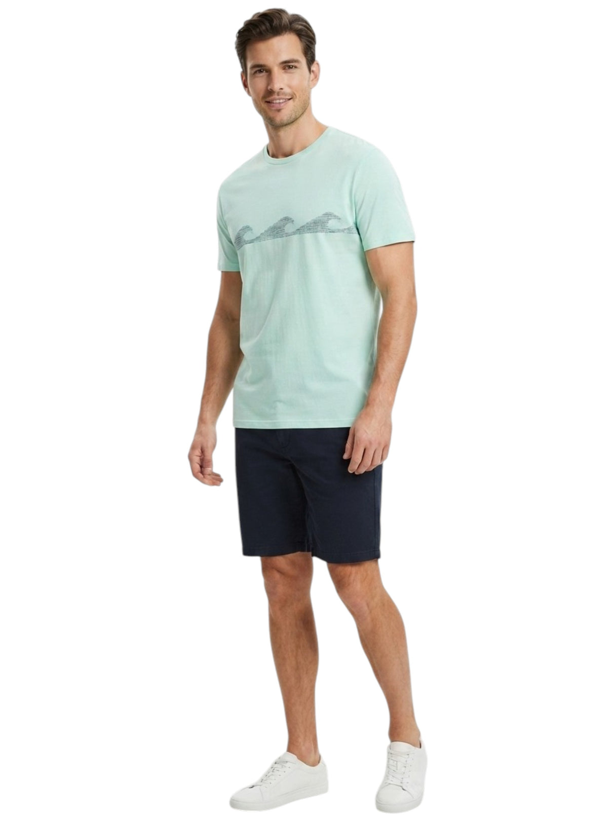 Image for Men's Printed Top,Light Mint Green