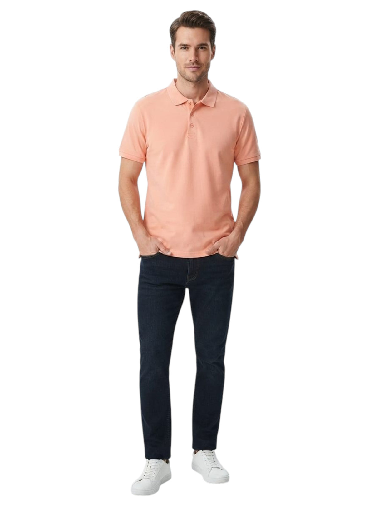 Image for Men's Plain Solid Top,Coral